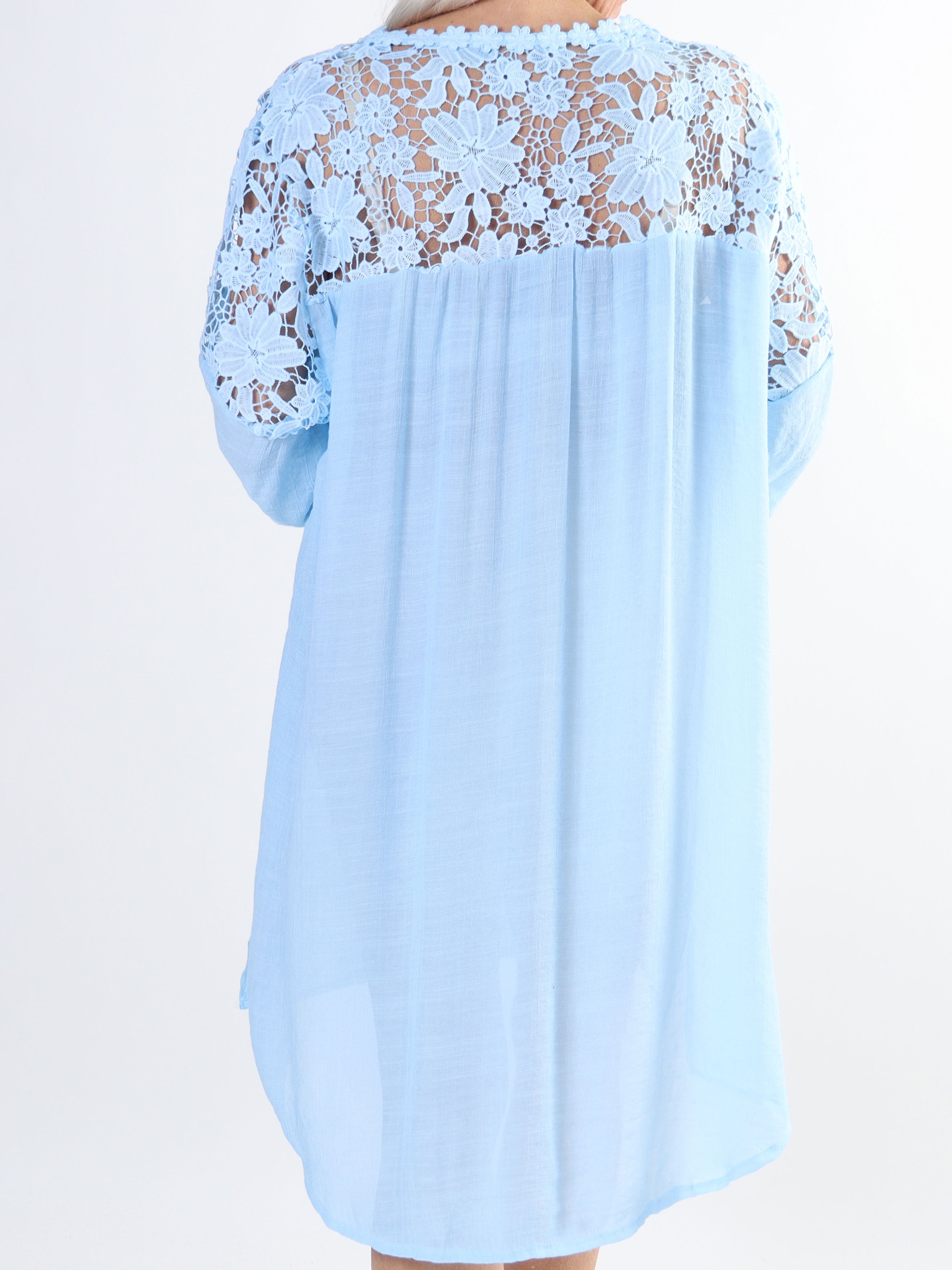 Juliette - Plus size tunika i bomuldsblanding med broderinger